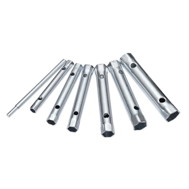 

6Pcs/set Wrench Tubular Tube Bar Socket Spanner Double Ended Highly Polish Professional Tubular Box Wrench Hand Tools