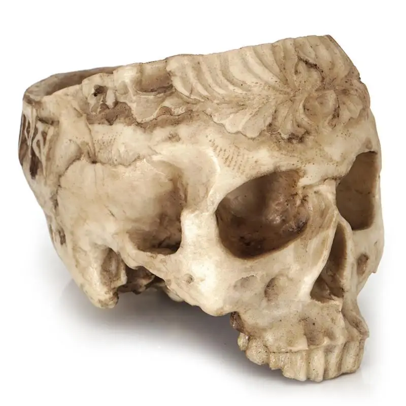 

Цветочный горшок 600 г, украшение для гостиной, реквизит в виде головы черепа для посадки, реквизит в виде черепа из смолы, 18*11,5*13 см