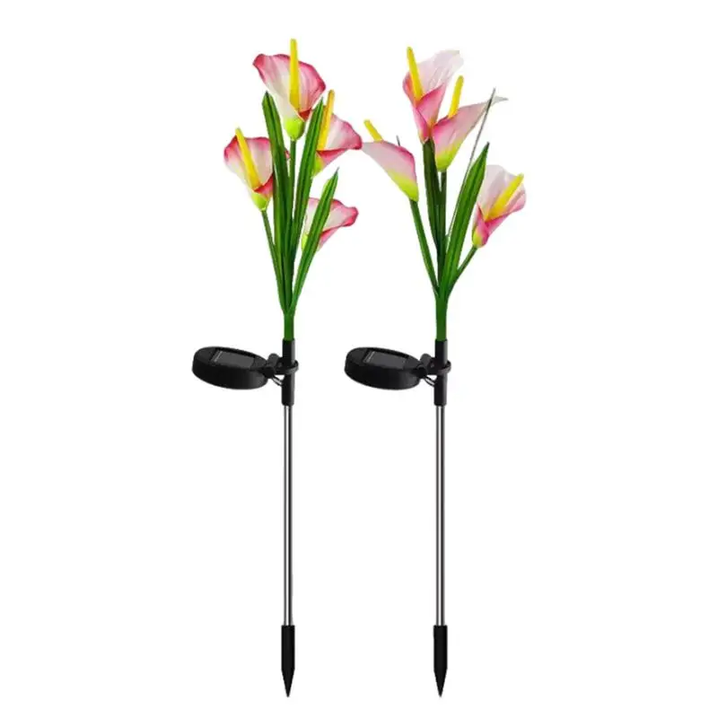 Садовые фонари на солнечной батарее лампы с цветами лилии уличные для террасы