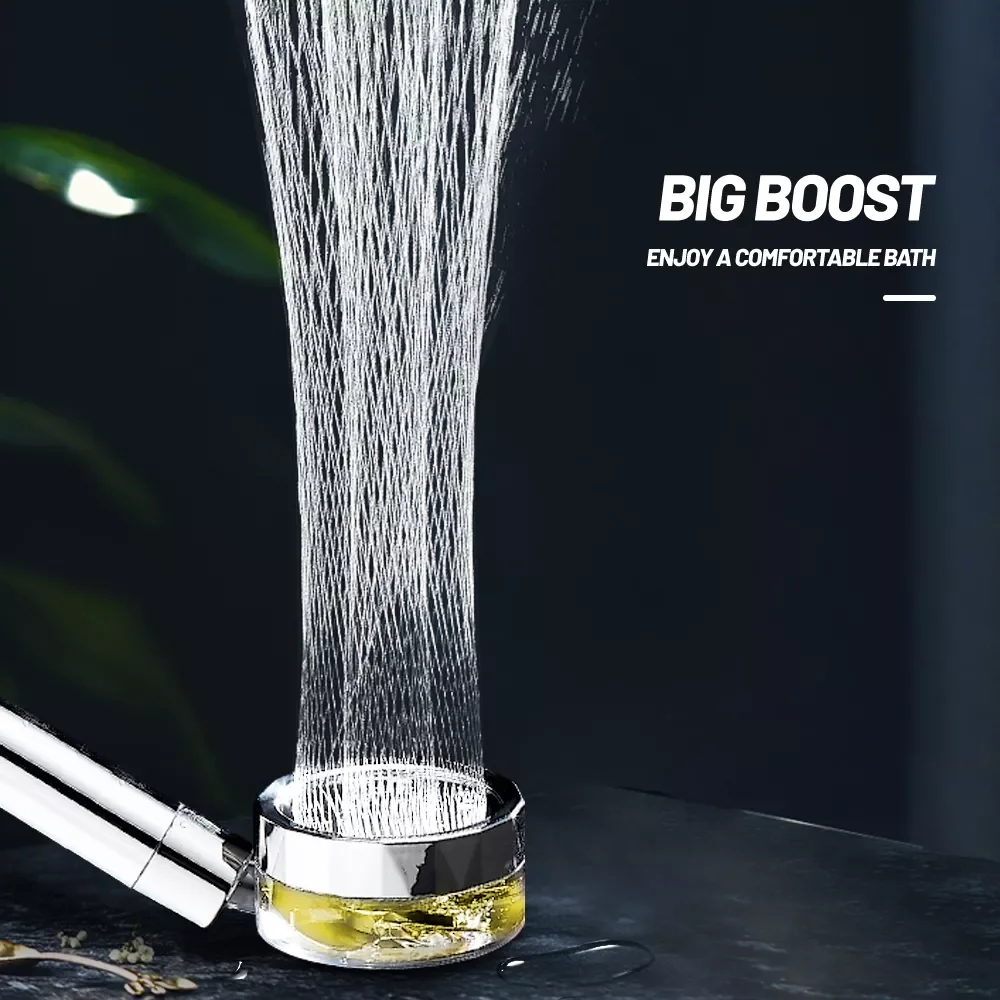 

Propeller Shower Head Rainfall High Preassure with Fan Water Saving Massage High Pressure Premium Bathroom Shower Accessary