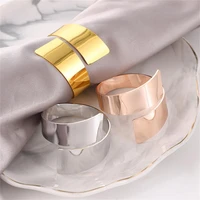 80hotnapkin ring fine workmanship durable polished modern style simple decorative metal holiday party dining table serviette ri