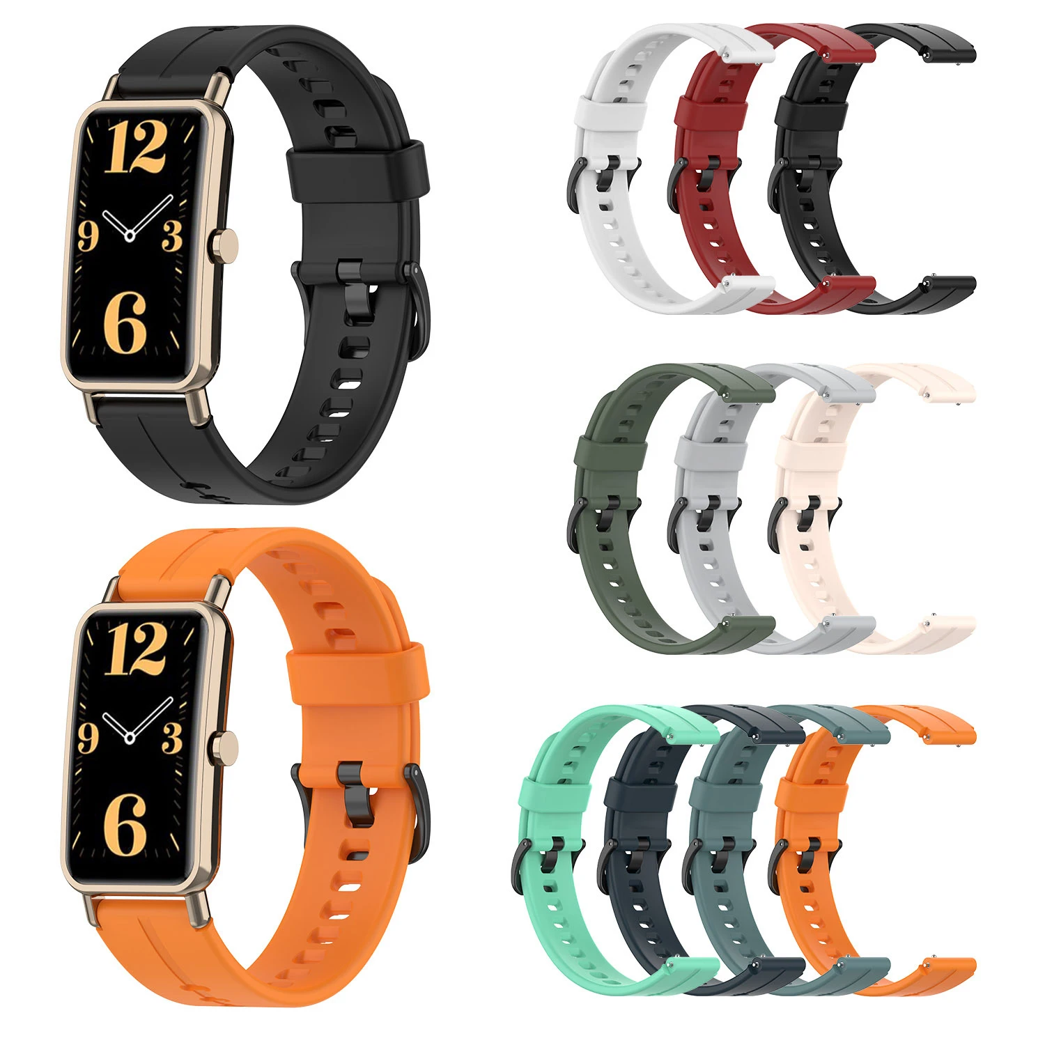 

Solid Color Bracelet Band Suitable For Huawei Watch Fit Mini Silicone Watch Strap Watch Waterproof Sweatproof Sports Watchband