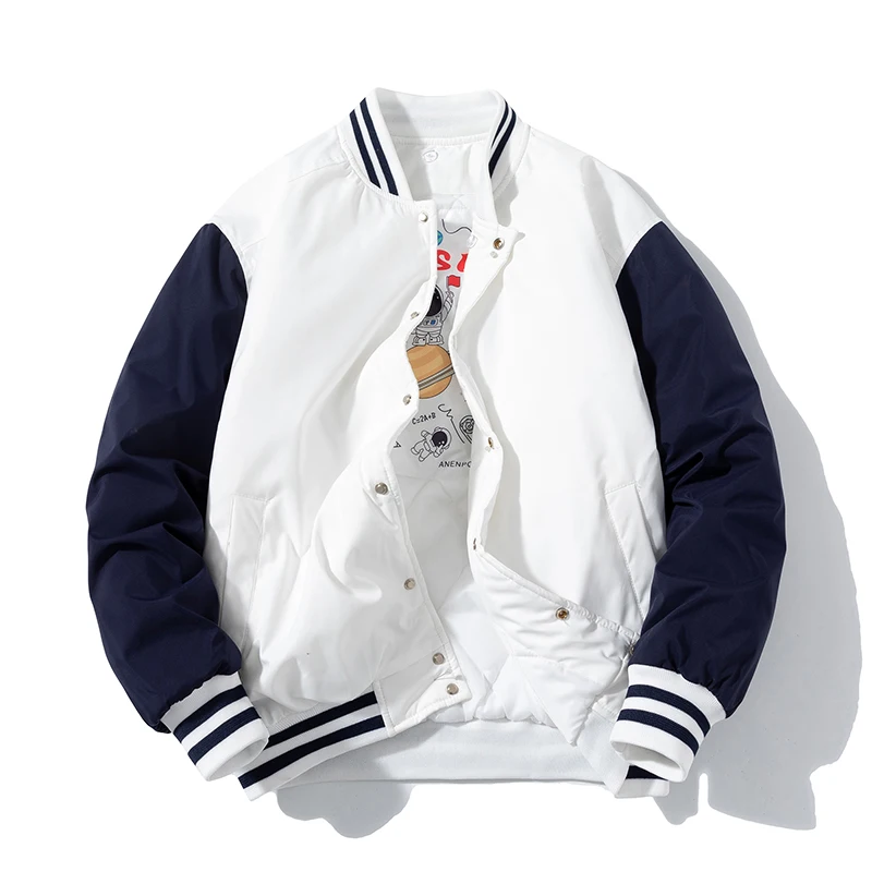 

Зимняя куртка Varsity для мужчин и женщин, уличная одежда, баскетбольная куртка, модные повседневные толстые парки, Мужское пальто корейский стиль, Лоскутные, пальто на пуговицах