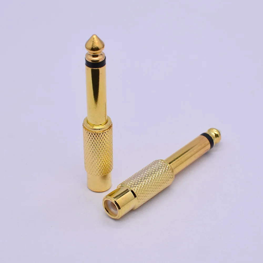 2 шт. позолоченные аудиоадаптеры 1/4&quot TRS на RCA