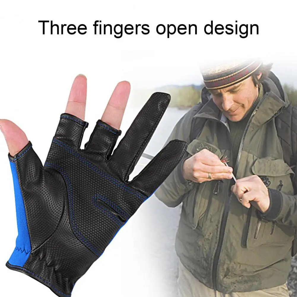 

Outdoor Gloves 1 Pair Convenient Cold Protection Multipurpose Non-slip Water Resistant Fishing Gloves Fishing Supplies