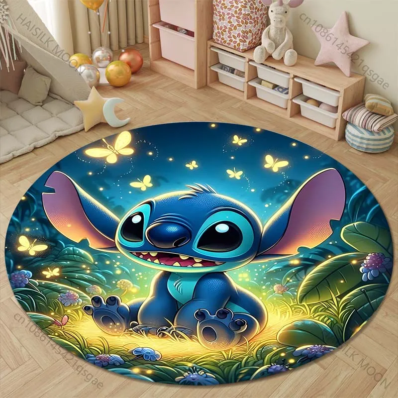 5-размерные круглые коврики с принтом Disney Stitch для спальни напольные детской