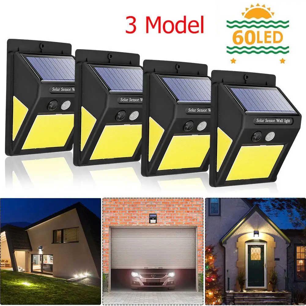 

48/60LED Solar Lamp Outdoor Garden Path Yard Waterproof IP65 Security Garden PIR Motion Sensor Night Lighting