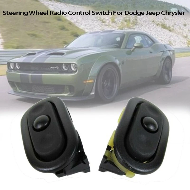 

1 Pair Car Left+Right Steering Wheel Radio Control Switch Replacement 4685729AB 4685728AB for Dodge Jeep Chrysler