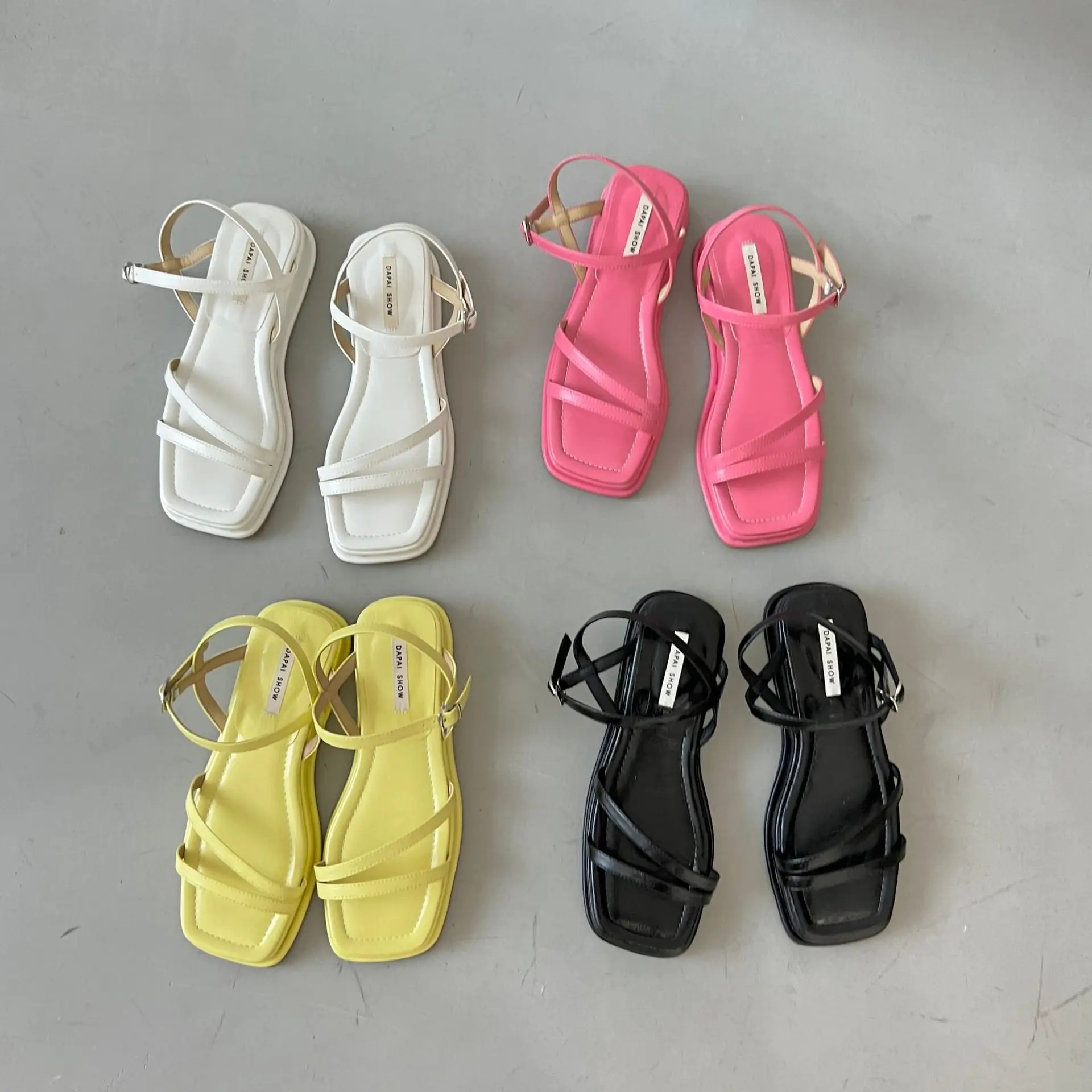

Low Shoes Ladies' Slippers Rome Hoof Heels Rubber Fabric Slides Shoes Woman 2022 Low Slipper Slides Hoof Heels Rome Rubber