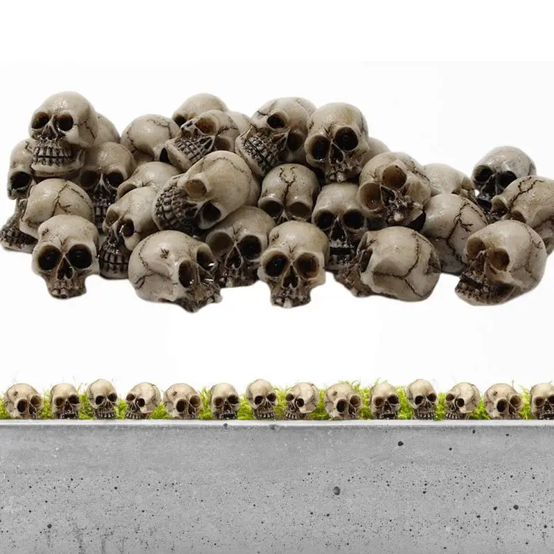 

Mini Skull Heads Skeleton Head 20 Pieces Small Mini Skulls Flowerpot Decoration Fake Human Skeleton Ornament Toy For Prank Props