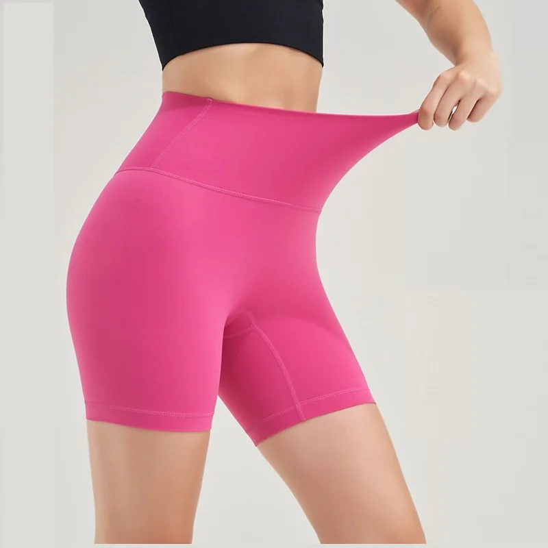 

Solid Color Compression Soft Fitness Yoga Short High Waist Bike Sports Short Legging Tights Comprehensive Training Jogging Women