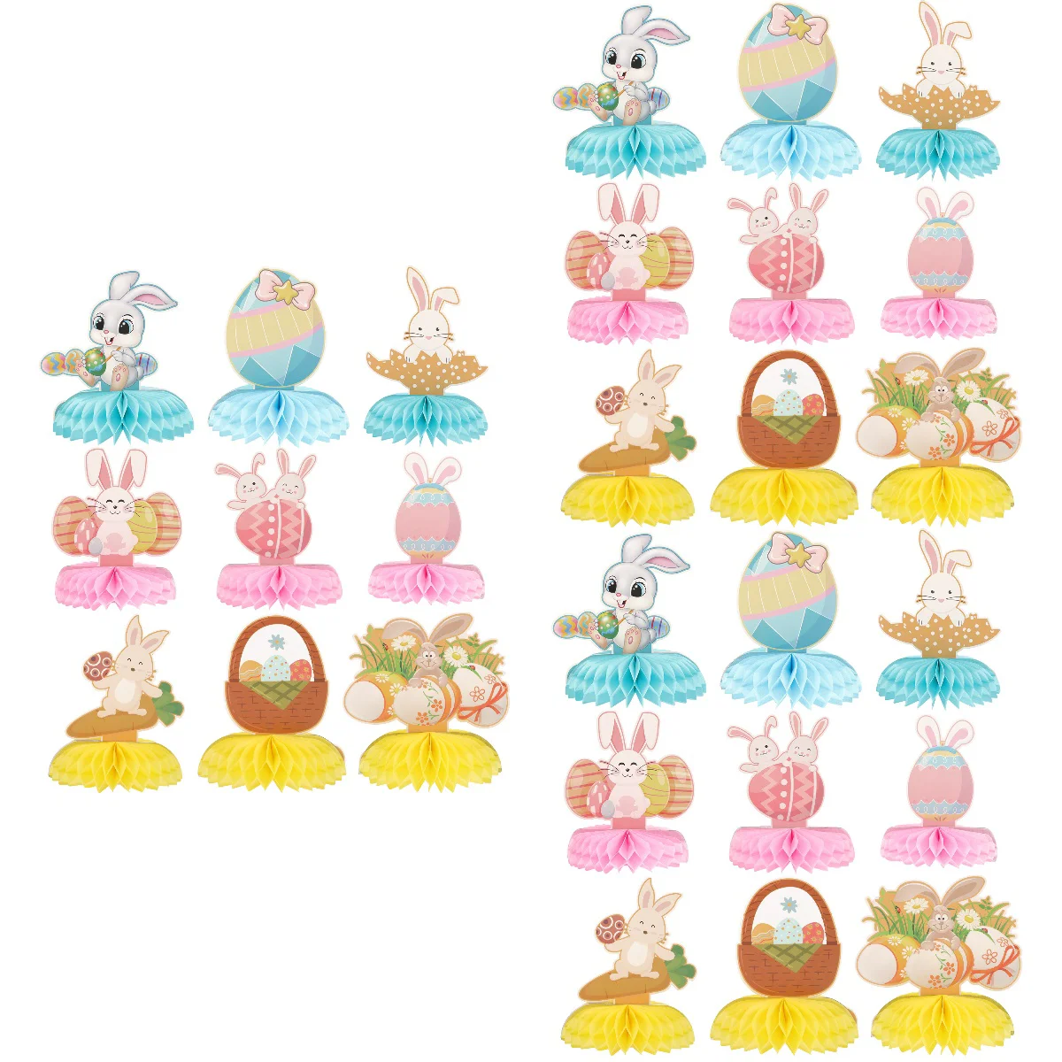 

27 Pcs Easter Party Honeycomb Adorn Party Honeycomb Decoration Bunny Themed Party