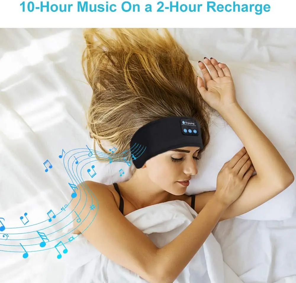 

Black Wireless Fitness Running Stereo Earphone Sleep Headset Headscarf Music Headband Wireless Headphone Headband Sports Yoga
