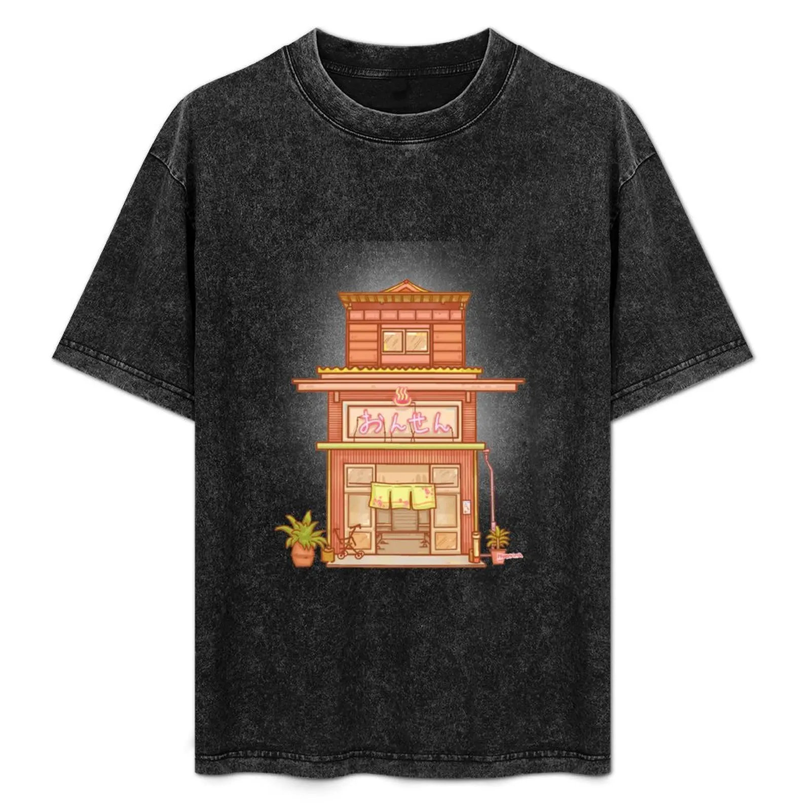 Фото Футболка Onsen, базовая однотонная повседневная футболка №1