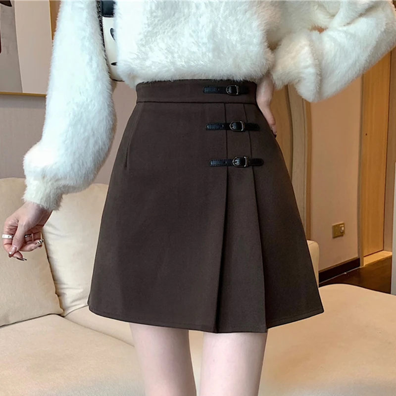 

Summer Women Korean Vintage High Waist Harajuku Pleated Skirt Ladies Casual Mini A-line Package Hip Short Skirts Female