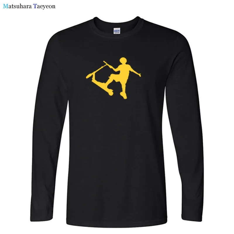 Забавная футболка хлопок скутер каскадера для Мужская Повседневная с длинным