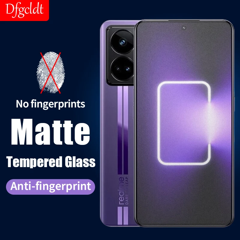 

9D No Fingerprint Matte Tempered Glass For Realme 10 9 8i 7 C55 C35 C15 C12 V30 V25 V23 V20 GT Neo 5 GT3 2 Pro Screen Protector