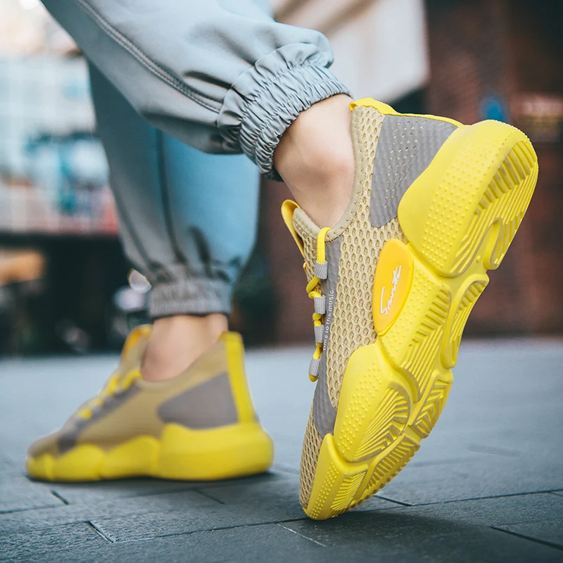 Hot Selling Light Men's Running Shoes Comfortable Breathable Knitting Mesh Men Sneaker Casual Non-slip Jogging Man Sport Shoes