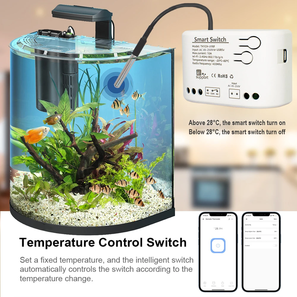 Wifi Smart Switch Температура Влажность Монитор Датчик AC DC 7-32V 85-250V Модуль Приемник
