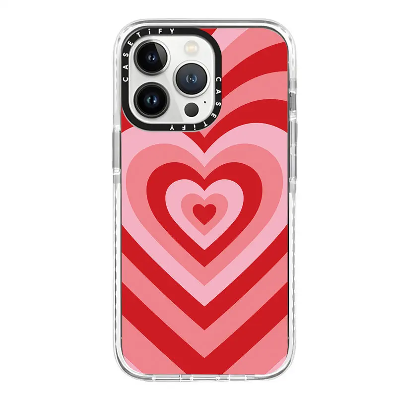 

Чехлы CASETIFY из ТПУ с градиентным сердечком для IPhone 12 13 14Pro Max XS XR XS Max 14Pro Lady Girl, мягкий прозрачный чехол с защитой от падения D0606