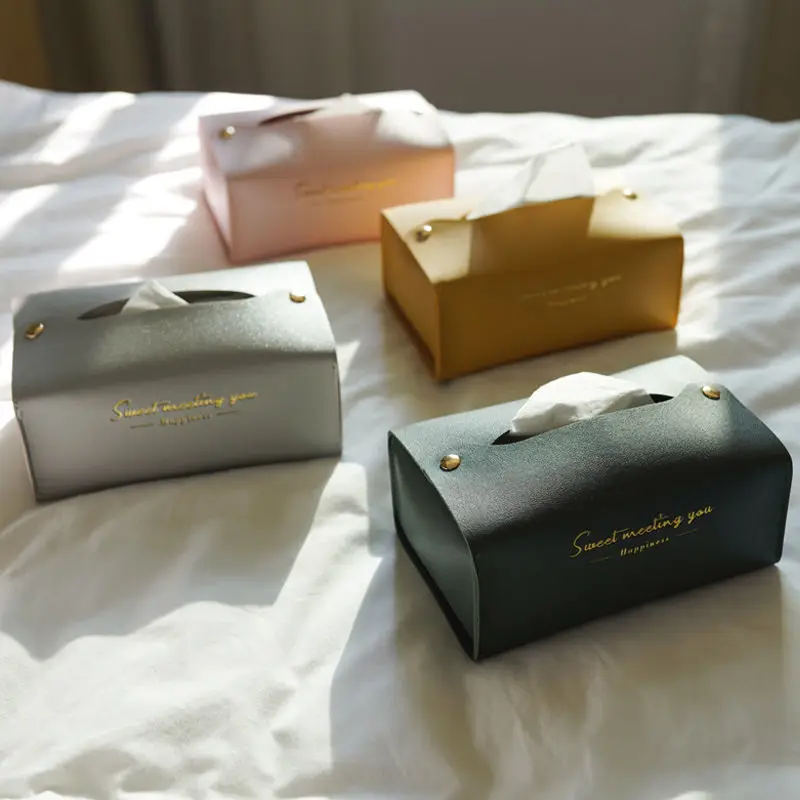 

Creative Pumping Paper Box Tissue Holder Leather Tissue Box Napkin Pumping Paper Box Restaurant Tissue Box Car Household Car
