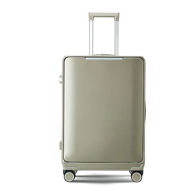 Новый чемодан с алюминиевой рамой открывающийся спереди багаж деловая тележка