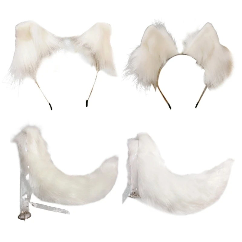

Tail Hairband Girl Cat Ears Headband Cosplay Party Headband Headwear M6CD