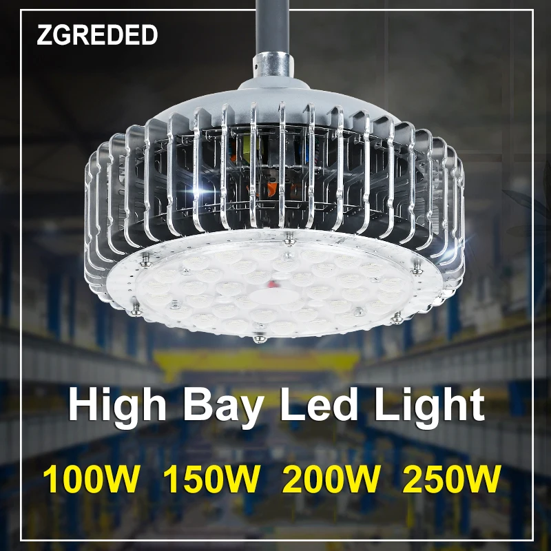 High Bay Led Light 100W 150W 200W 250W Industrial Led Lighting Fixtures AC220V Waterproof IP65 Workshop Warehouse Garage Lights