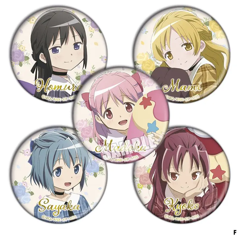 

Anime Puella Magi Madoka Magica Kyoko Sayaka Madoka Figure 58mm Badge Round Brooch Pin 2363 Gifts Kids Collection Toy