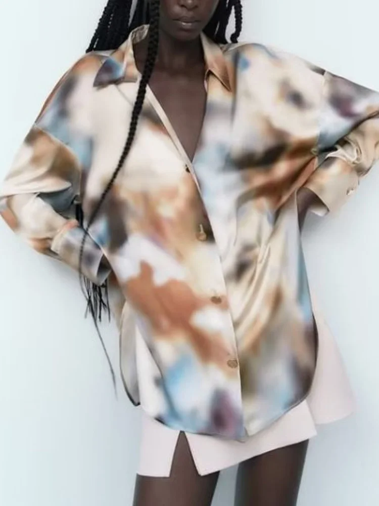 

Женский свободный топ с принтом Kumsvag, летний элегантный топ с цветным принтом, 2022