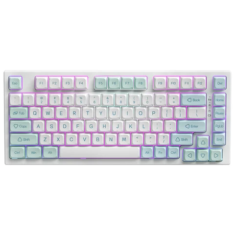 Беспроводная игровая механическая клавиатура YUNZII YZ75 Pro Pink с 82 клавишами Hot Swap, RGB подсветка с акриловым значком, BT5.0/2,4G/USB-C