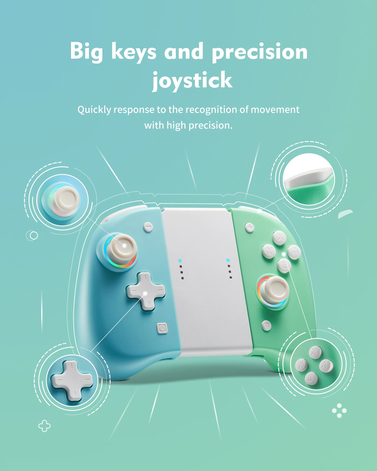 Классический RGB Joycon DOYOKY для Nintendo Switch/OLED с турбо эргономичным и нескользящим