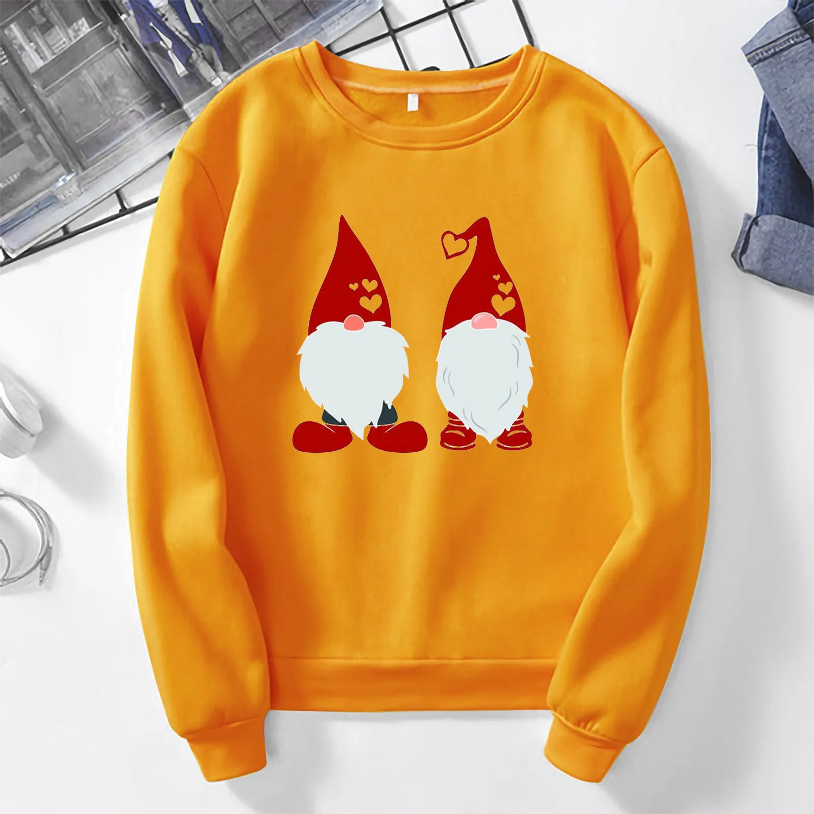 

Women Round Neck Long Sleeve Printed Sweatshirt Christmas House Coat Women Zipper Front Ladies Zipper Hoodies Cute Long Sleeve