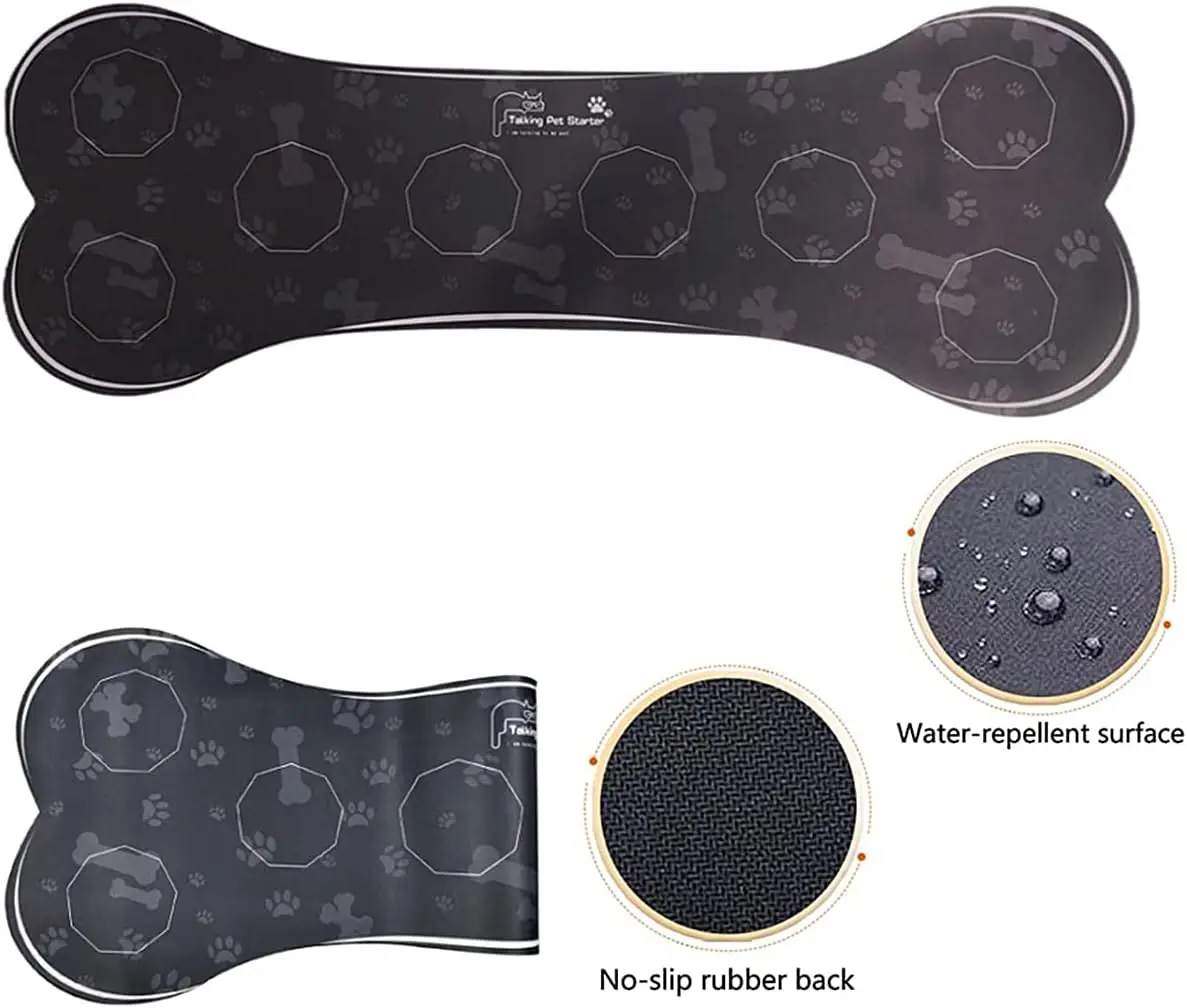 Tanie RIBOSY Szkolenia Psów Nauka Języka Pies Przycisk Mat, Komunikacja Dla Zwierząt Czarna Guma Powierzchnia Wodoodporna Mata Z Naklejką