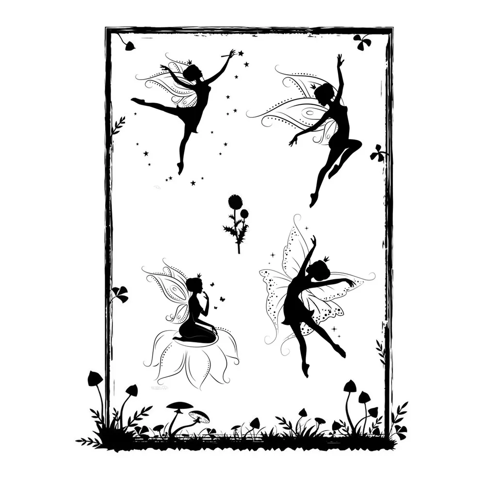

Fairy Butterfly Clear Stamps Seal for DIY Scrapbooking Card Rubber Stamps Making Album Sheets Crafts Decorative New Stamps