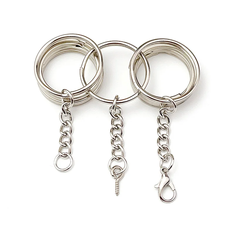 20-100Pcs 20-25mm Metal Screw Pin Key Ring Key Chain Round Wire Open Circle DIY Jewelry Toy Pendant Making Accessories Wholesale