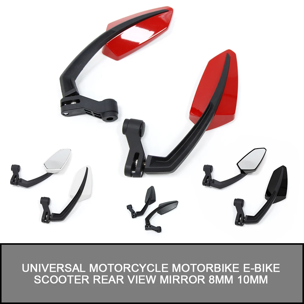

Universal Motorcycle Rearview Mirror ABS Scooter Side Mirror Motorbike E-bike Scooter Rear View Mirror 8mm 10mm 360° Adjustment