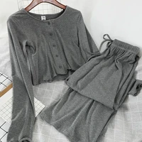 clothes korean new products slim short t shirts long sleeves tops long pants net red autumn two piece womens clothes