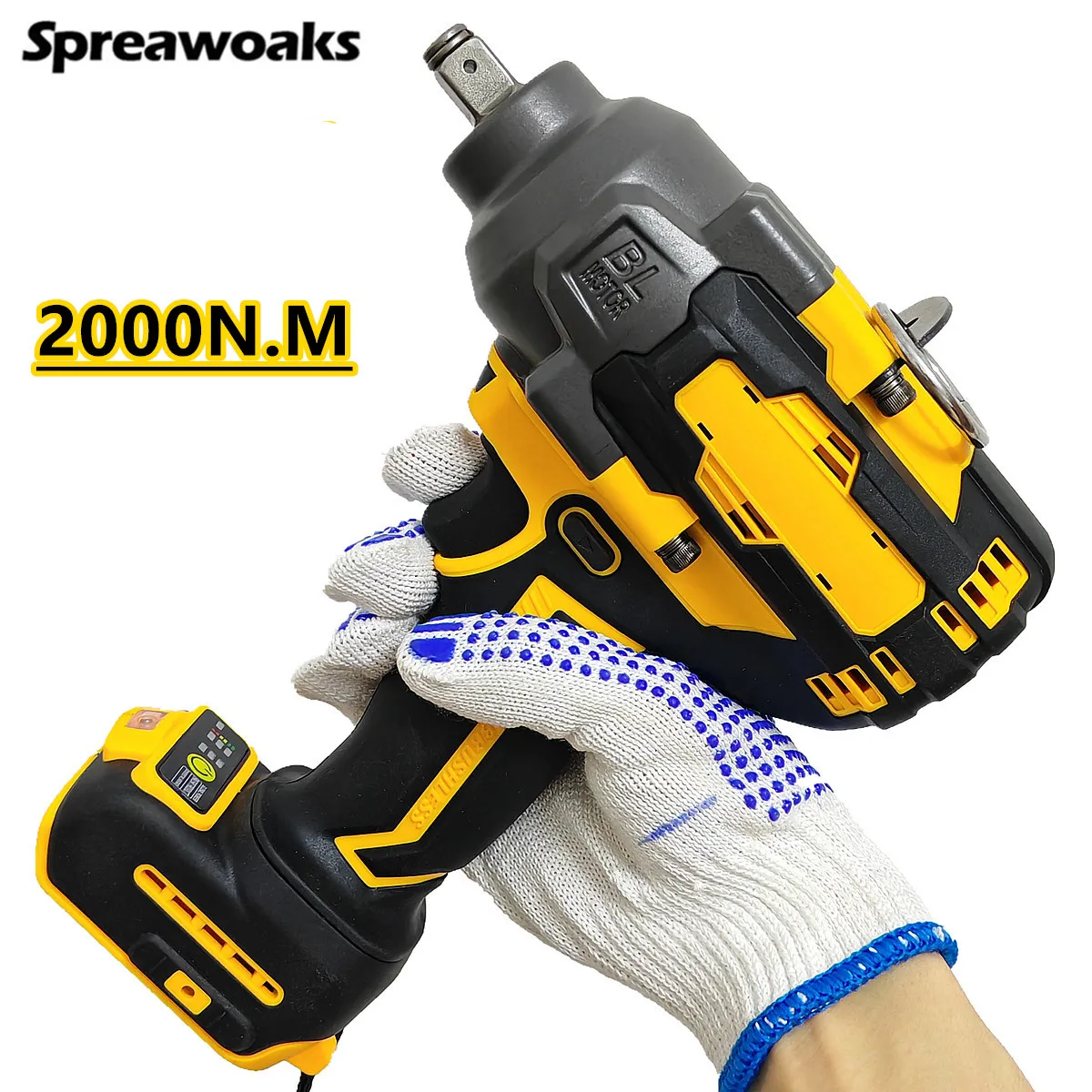 

Бесщеточный ударный гайковерт Spreawoaks 2000 Нм 1/2", для аккумулятора DeWALT 20 В 18 В