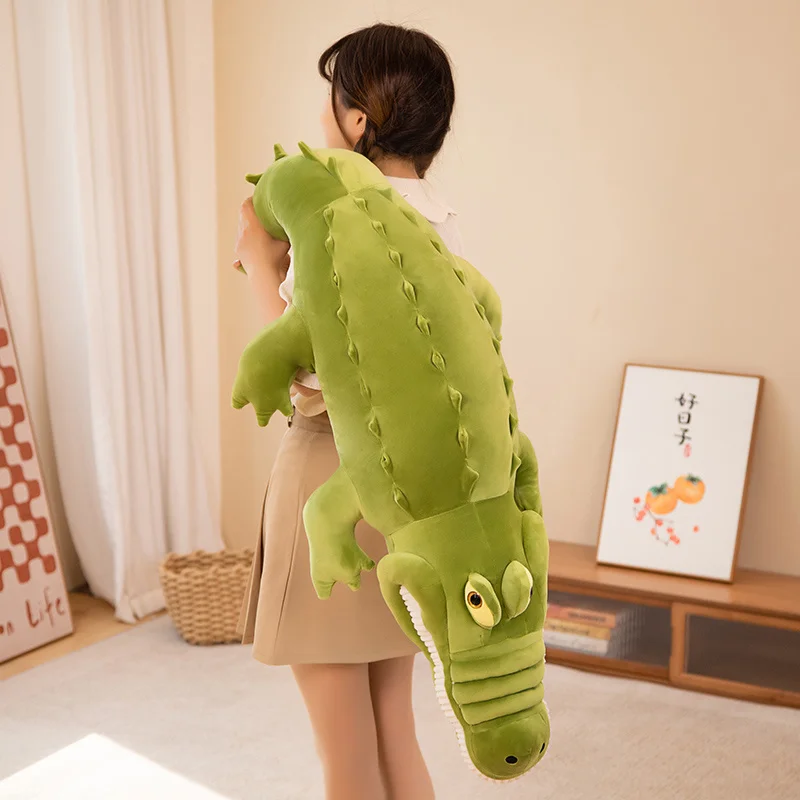 

90/120cm Simulation Crocodile Plush Pillow Toy Lifelike Stuffed Animals Plushies Cushion Doll Real Life Soft KidsToys Home Decor