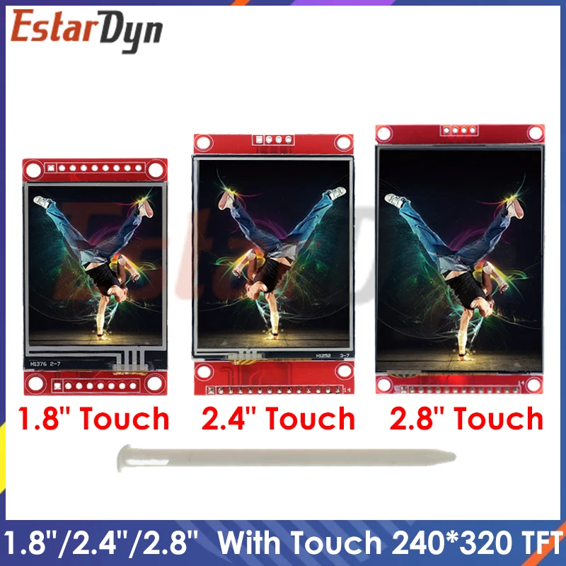

TFT-дисплей 1,8 дюйма TFT 2,4 дюйма TFT 2,8 дюйма с сенсорным дисплеем 240*320, смарт-экран IC ILI9341 ST7789, модуль привода IC