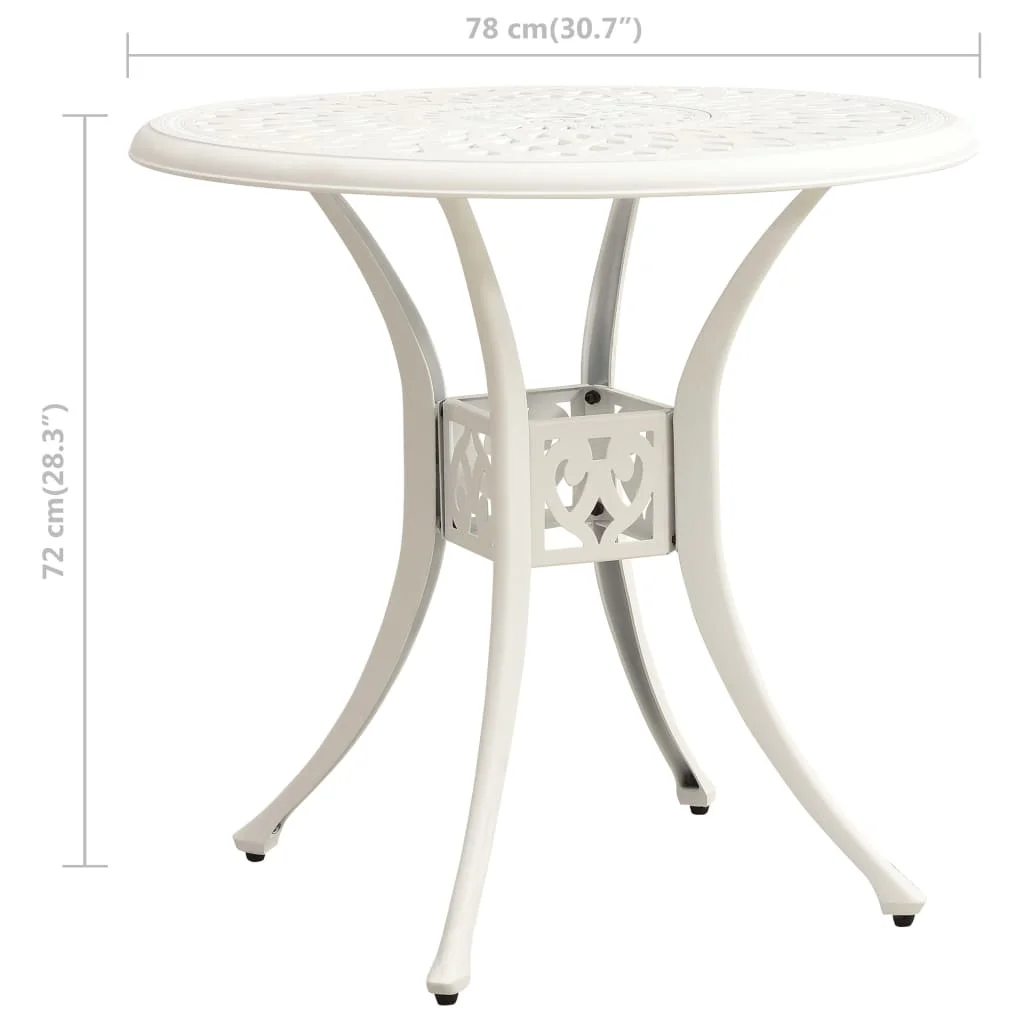 

Outdoor Patio Bar Coffee Table Deck Outside Porch Furniture Balcon Decor White 30.7"x30.7"x28.3" Cast Aluminum