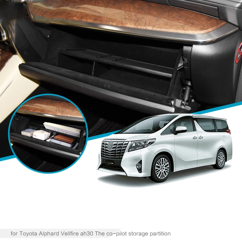 

For Toyota Alphard 30 Vellfire AH30 2015-2019 Co-pilot Glove Box Partition Organizer Car Interior Storage Clapboard Accessories