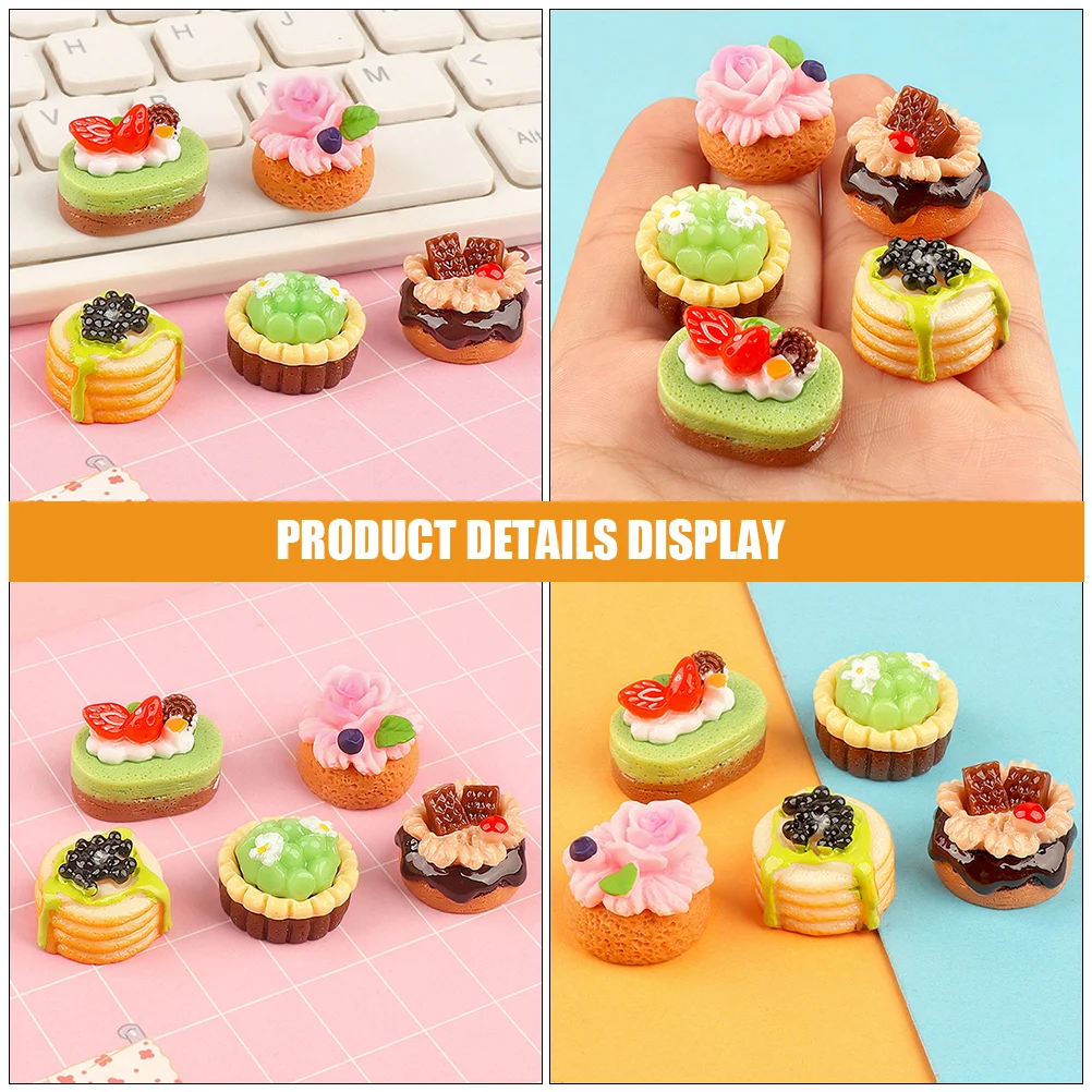 12 шт. имитация фруктового торта мороженого миниатюрный десерт искусственный