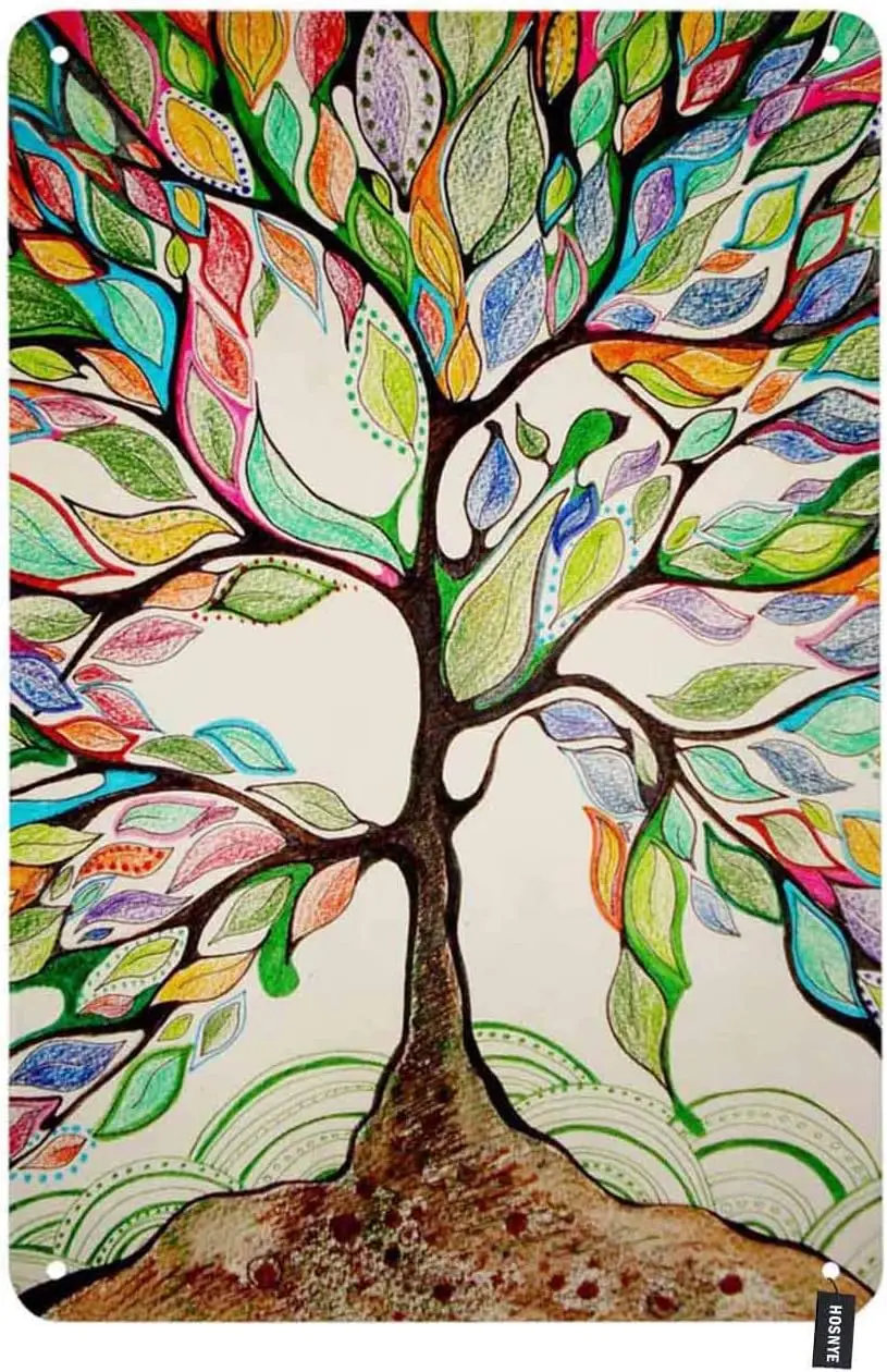 HOSNYE Любовь Деревья Оловянная Вывеска Природа Экология Красочные Листья Поле