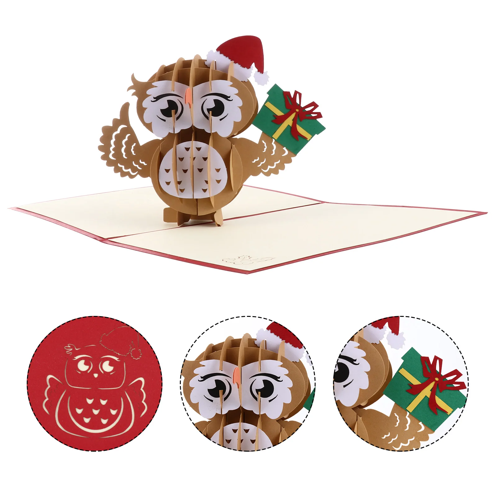 

Christmasgreeting 3Dholidaygift Festival Invitation Owl New Chinese Year Celebration Blessingpostcard Merry Winter Thanksgiving