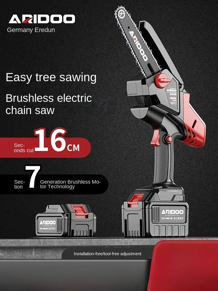 Outdoor Cordless Electric Saw with Brushless Motor Lightweight Handy Small Handheld Chainsaw for Cutting and Chopping Trees