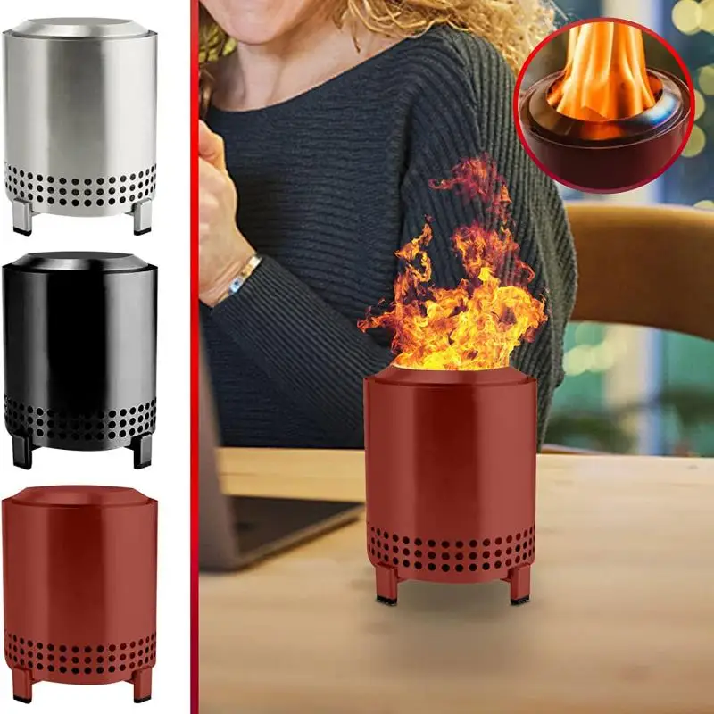 

Настольный камин, маленький камин, Настольная мини-плита для кемпинга, портативная плита из нержавеющей стали с подставкой, плита для кемпи...