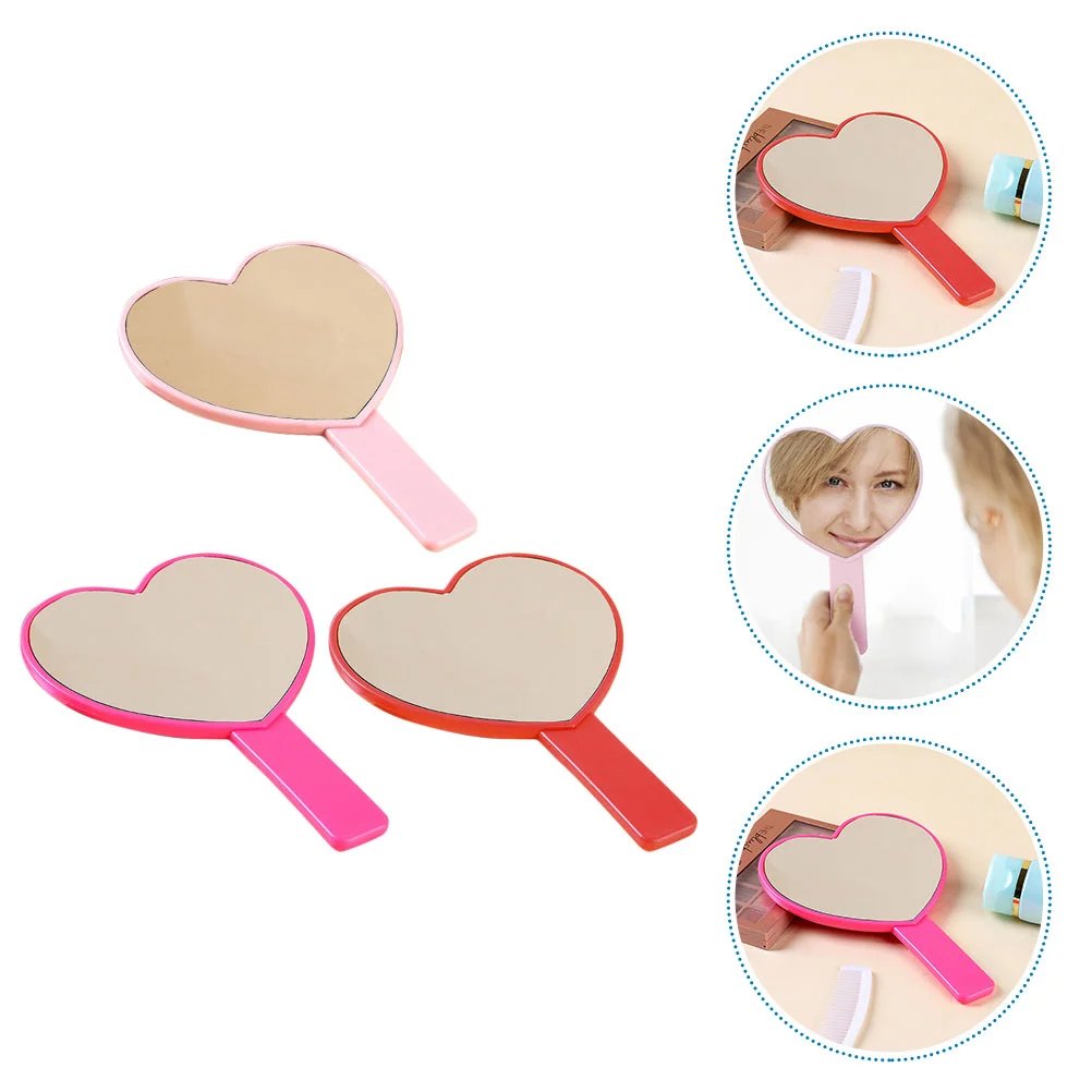 

Mirror Hand Makeup Mirrorsheart Travel Handheldcompact Decorativehandle Held Portable Forpurse Pocket Mini Vanity Outdoor