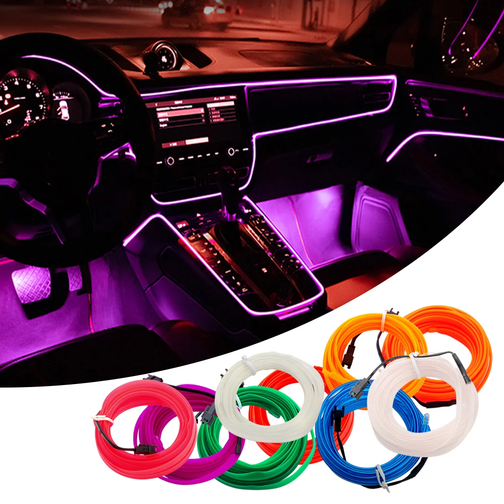 

Car LED Light Colorful Interior Atmosphere Lamp Flexible Neon Lamp With USB Cigarette Drive For Bmw Audi Renault Mercedes VW Etc